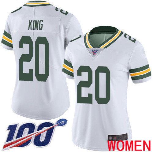 Green Bay Packers Limited White Women #20 King Kevin Road Jersey Nike NFL 100th Season Vapor Untouchable